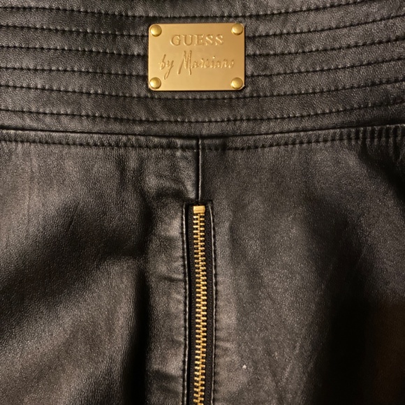 Black Leather Jacket with Gold Accents - Picture 5 of 7